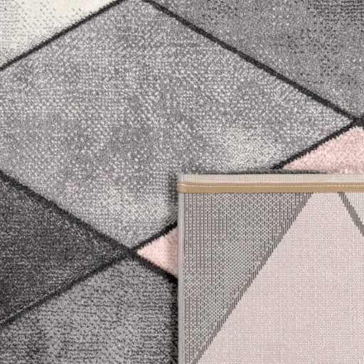 Modern nappali szonyeg - pasztell, 3D, gyemant mintaval, rozsaszin, 160x230 cm