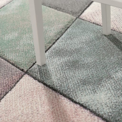 szines pasztel 3D modern nappali szonyeg gyemant mintaval 80x150 cm