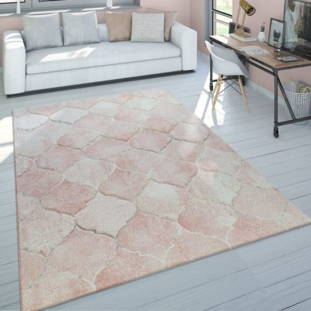 Rea pasztel pink design 3D szőnyeg marokkói mintával rózsaszín 80x300 cm
