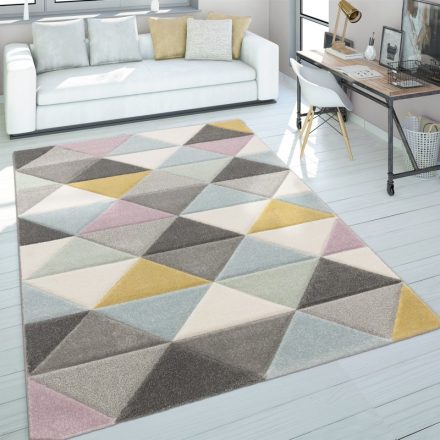 Modern szőnyeg pasztel színes háromszögek multikolor szőnyeg 80x300 cm