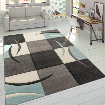 3D hatású design modern szőnyeg nappaliba absztrakt pasztel - türkiz négyzetek 60x110 cm
