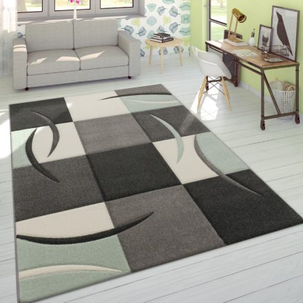 3D hatású design modern szőnyeg absztrakt pasztel - zöld négyzetek 60x110 cm