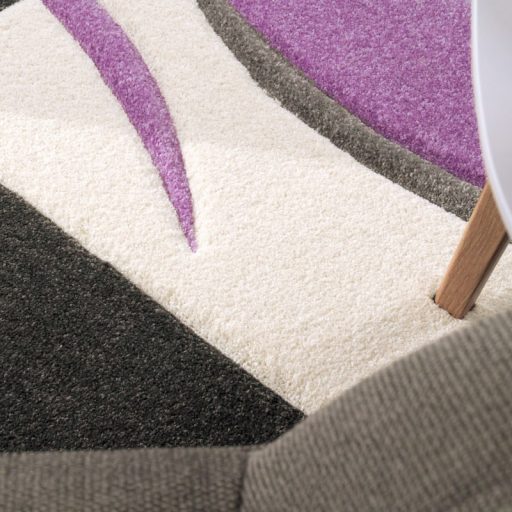 Nagymeretu nappali szonyeg - 3D hatasu, pasztell, lila, negyzetek, 240x330 cm