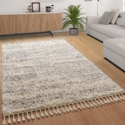 Shaggy szőnyeg puha hosszú szálú bozontos szőnyeg rojtos - szürke 240x340 cm