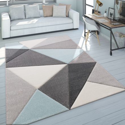 3D hatású design modern szőnyeg absztrakt pasztel - türkiz 80x150 cm