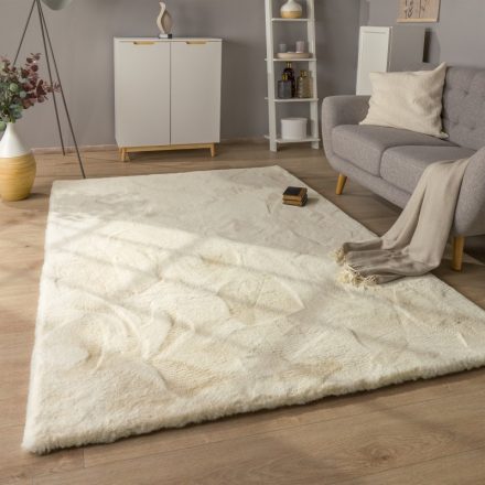 Luxus shaggy szőnyeg modern szőnyeg nappaliba bolyhos puha krém 60x100 cm