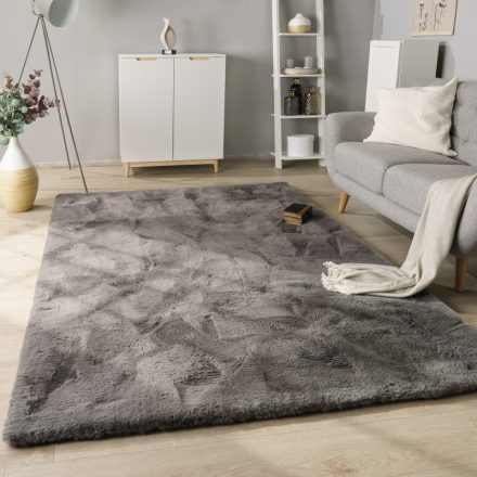 Luxus shaggy szőnyeg modern szőnyeg nappaliba bolyhos puha antracit 120 cm kör