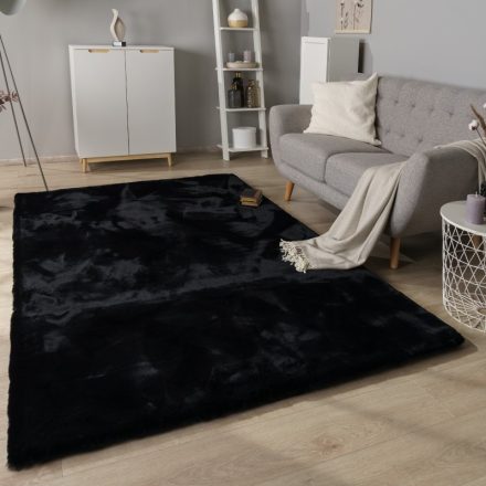 Luxus shaggy szőnyeg modern szőnyeg nappaliba bolyhos puha - fekete 60x100 cm
