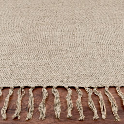 Szonyeg nappaliba - kezi szovesu, rojtos, egyszinu, krem, 80x250 cm