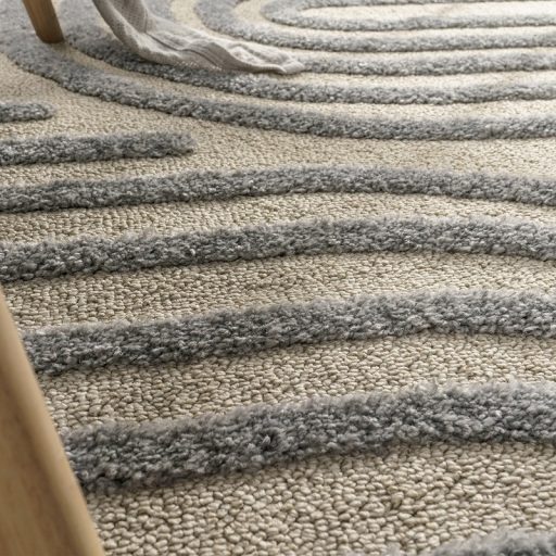 Nagymeretu shaggy szonyeg - 3D, hullam mintaval, skandinav, szurke, 200x280 cm