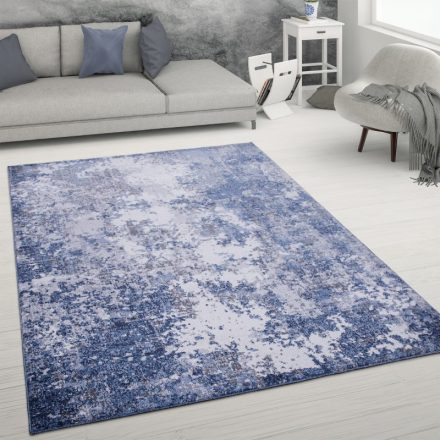 Festett hatású modern szőnyeg rövid szálú kék 60x100 cm