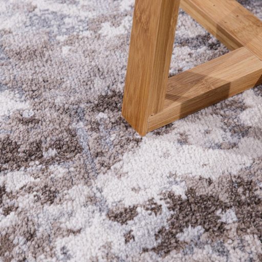 Modern szonyeg nappaliba - festett hatasu, rovid szalu, barna, 80x300 cm