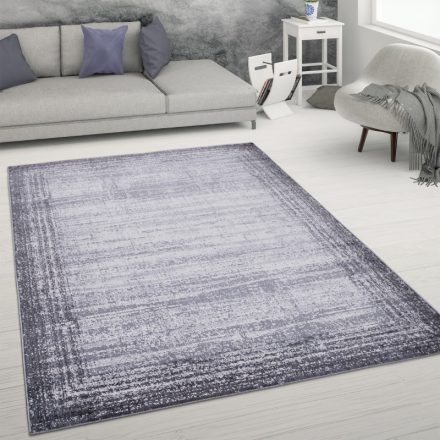 Rövidszálú bordűrös szőnyeg nappaliba - szürke 160x220 cm