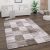 Modern nagyméretű szőnyeg nappaliba geometria négyzet mintával rövid szálú - barna 200x280 cm