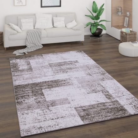 Modern szőnyeg nappaliba rövid szálú geometria mintával - bézs 240x340 cm