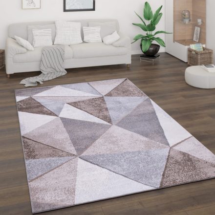 Modern szőnyeg nappaliba geometria mintával rövid szálú - bézs 240x340 cm