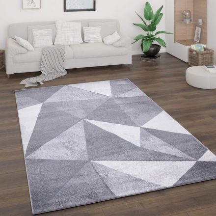 Modern szőnyeg nappaliba geometria mintával rövid szálú - szürke 200x280 cm