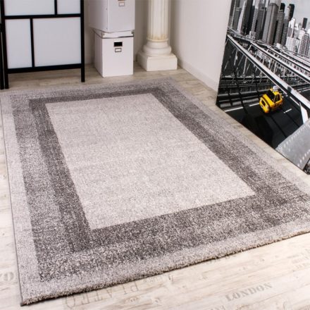 Szürke designer szőnyeg bordűrös modern 160x230 cm
