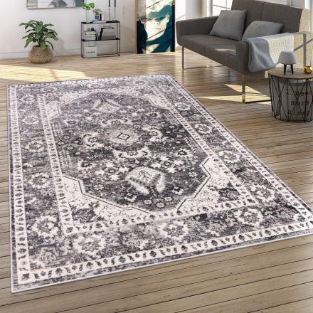 Antracit klasszikus szőnyeg nappaliba mandala mintával 200x280 cm