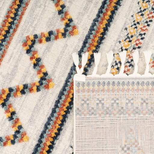 Nagymeretu nappali szonyeg - szines, aztek mintas, geometria, rojtos, 240x340 cm