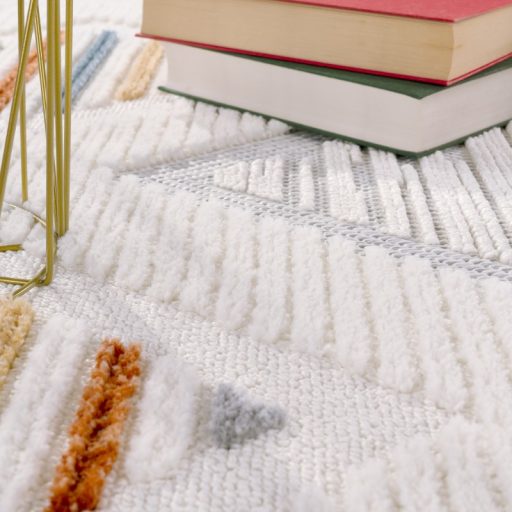 Szines ethno 3D hatasu nappali szonyeg rombusz mintaval 80x150 cm