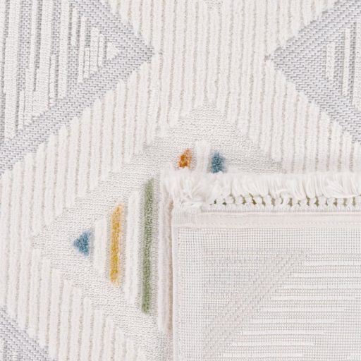 Szines ethno 3D hatasu nappali szonyeg rombusz mintaval 80x150 cm