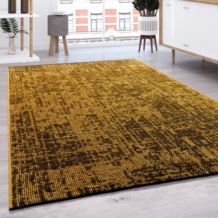 Modern szőnyeg nappaliba lapos szövésű egyszínű sárga 60x100 cm