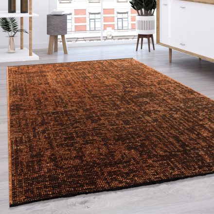 Modern szőnyeg nappaliba lapos szövésű egyszínű rozsdabarna 160x220 cm