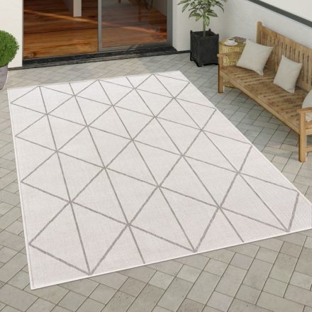 Konyhai szőnyeg kültéri szőnyeg skandináv geometrikus - fehér 120x160 cm