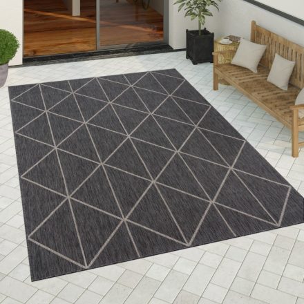 Konyhai szőnyeg kültéri szőnyeg skandináv geometrikus antracit 160x220 cm