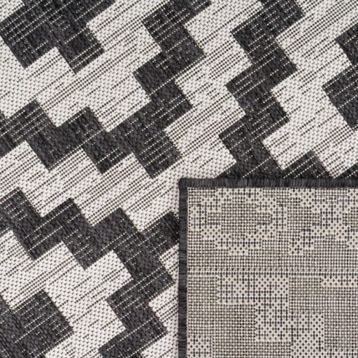 skandinav stilusu fekete kulteri szonyeg teraszra 160x220 cm