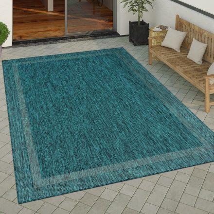 Egyszínű vízálló kültéri szőnyeg bordűrös - türkiz 240x340 cm