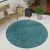Egyszínű vízálló kültéri szőnyeg bordűrös türkiz 160 cm kör alakú