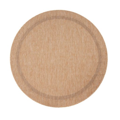 vizallo borduros bezs kulteri terasz szonyeg 80 cm kerek