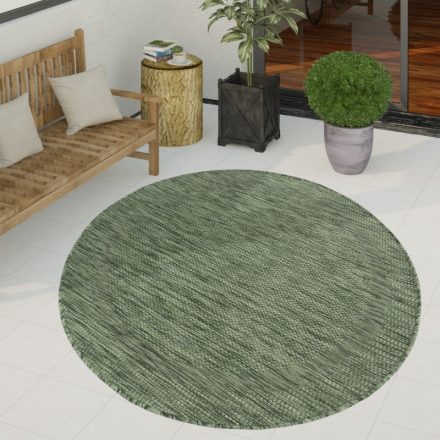 Vízálló kültéri szőnyeg bordűrös - zöld szőnyeg 200 cm kerek