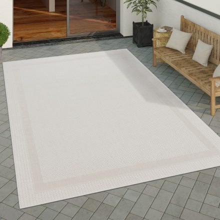Egyszínű vízálló kültéri szőnyeg bordűrös - fehér 240x340 cm