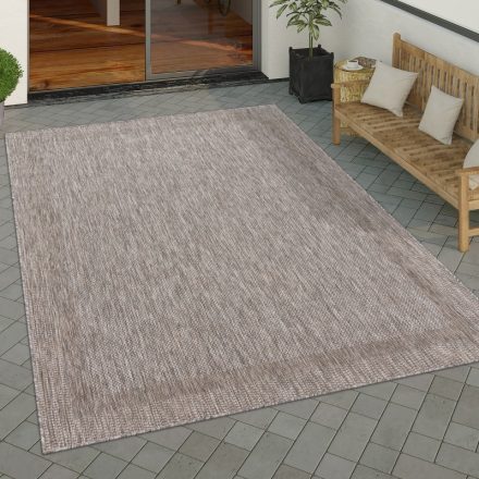 Egyszínű vízálló kültéri szőnyeg bordűrös taupe 200x280 cm