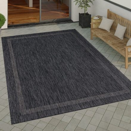 Vízálló kültéri szőnyeg bordűrös antracit 150 cm négyzet