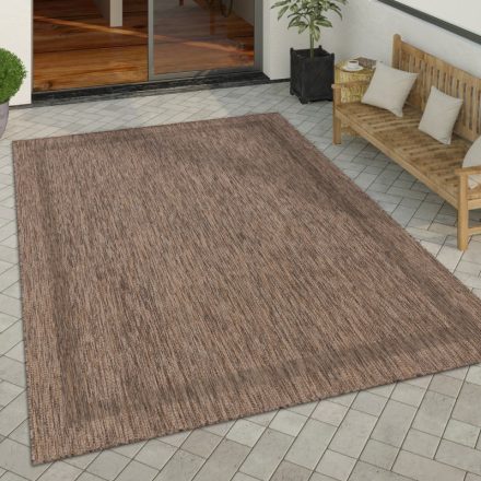 Egyszínű vízálló kültéri szőnyeg bordűrös - barna 300x400 cm