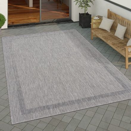 Vízálló kültéri szőnyeg bordűrös - szürke 150 cm négyzet
