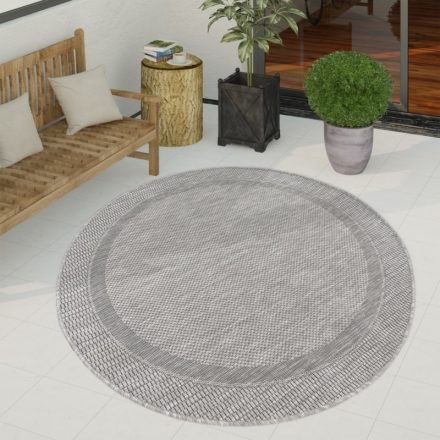Vízálló kültéri szőnyeg bordűrös - szürke 200 cm kerek