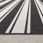 Vízálló kültéri szőnyeg csíkos antracit-fehér 140x200 cm