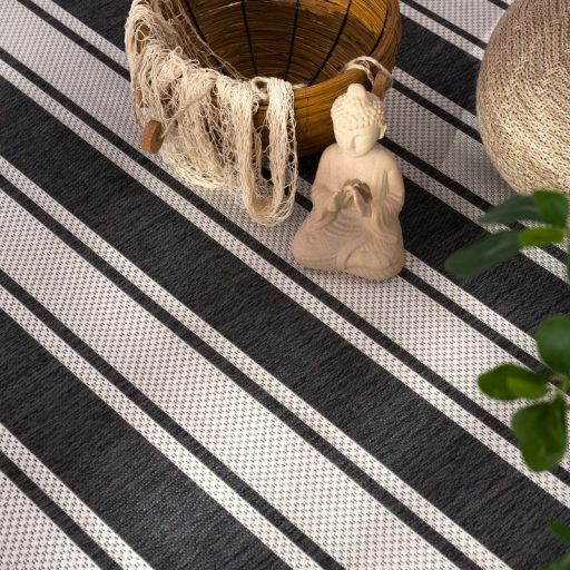 vizallo antracit kulteri terasz szonyeg csikos 200x200 cm