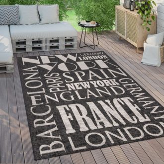 idojarasallo feliratos antracit kulteri szonyeg 80x250 cm