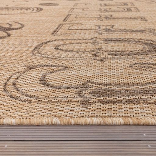 bezs vizallo kulteri szonyeg lapos szovesu 60x100 cm