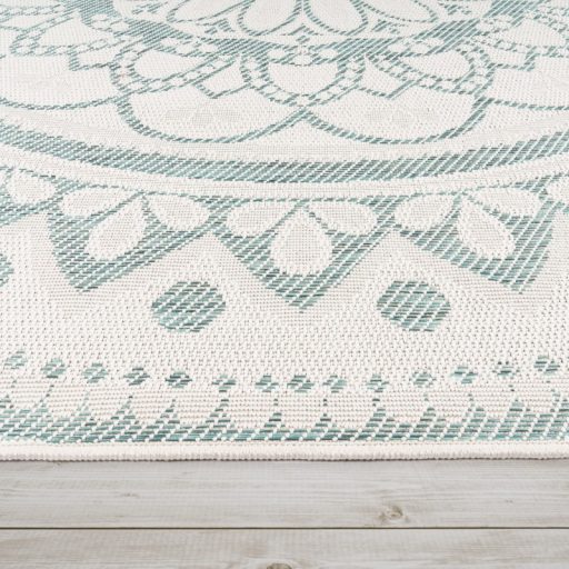 Turkiz aztek mintas rovid szalu nappali szonyeg 80X250 cm