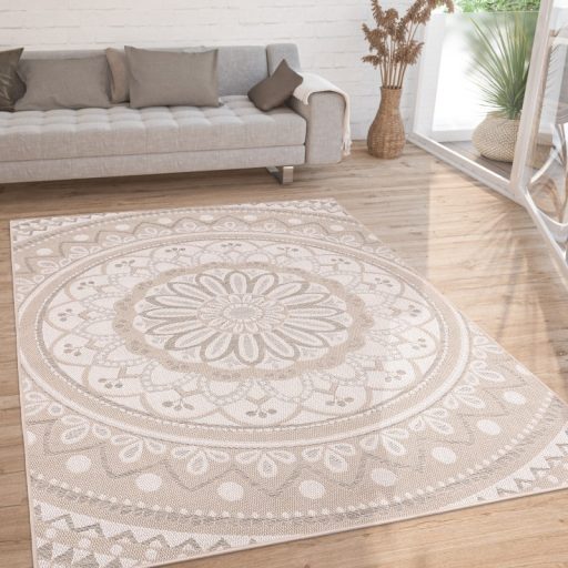 Homok aztek mintas rovid szalu nappali szonyeg 60x100 cm