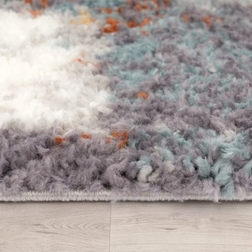 Absztrakt mintás shaggy design szőnyeg nappaliba - színes 60x100 cm