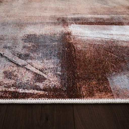 Modern nappali szonyeg - barna, festett hatasu, absztrakt, 160x220 cm, Liv