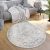 Klasszikus szőnyeg nappaliba bordűrös szürke marokkói mintás 120 cm kör alakú